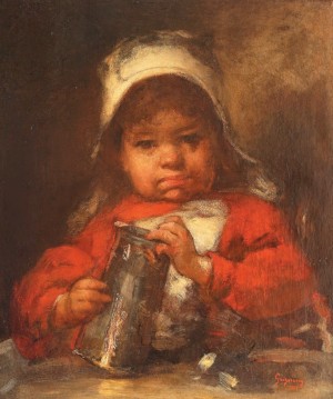 Little girl in red dress